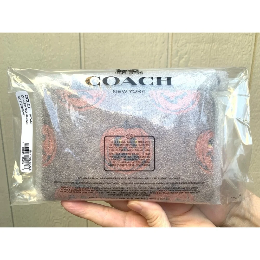 Coach Halloween Corner Zip Wristlet in Signature Canvas - Picture 10 of 11